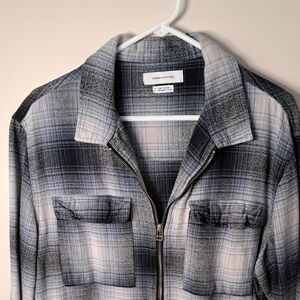 Urban Outfitters Mens Plaid Zip-Up Shirt Jac